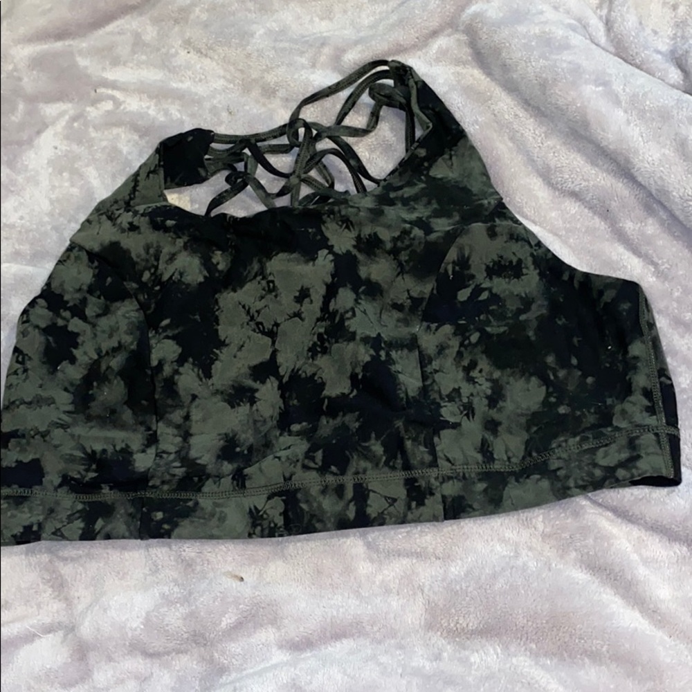 Torrid green and black tie dye sports bra